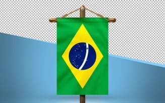 Brazil Hang Flag Design Background