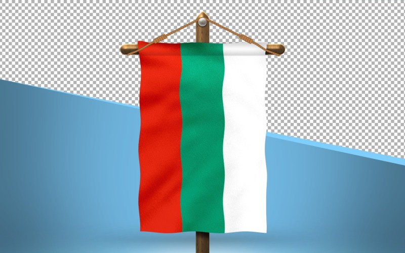 Bulgaria Hang Flag Design Background Illustration