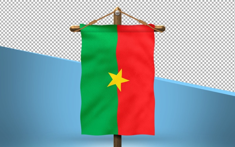 Burkina Faso Hang Flag Design Background Illustration