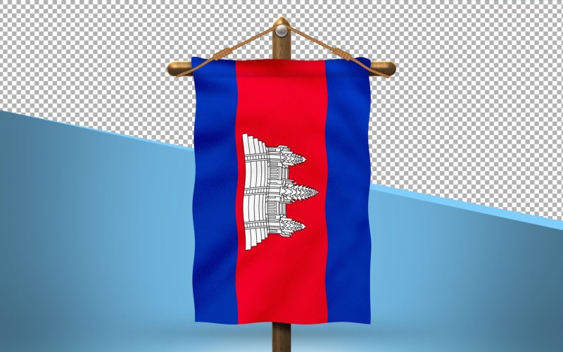 Cambodia Hang Flag Design Background Illustration