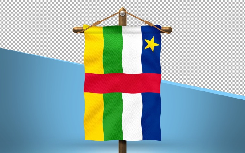 Central African Republic Hang Flag Design Background Illustration