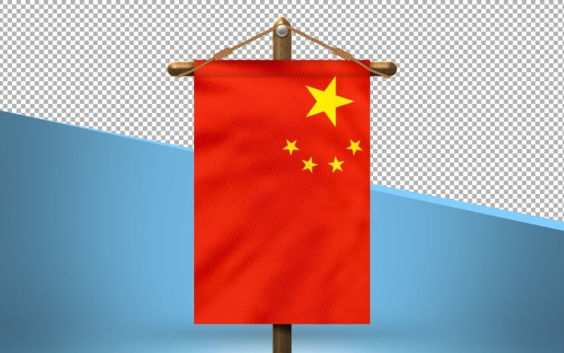 China Hang Flag Design Background Illustration