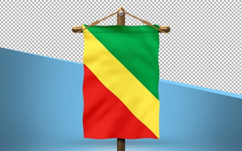 Congo, Republic of the Hang Flag Design Background Illustration