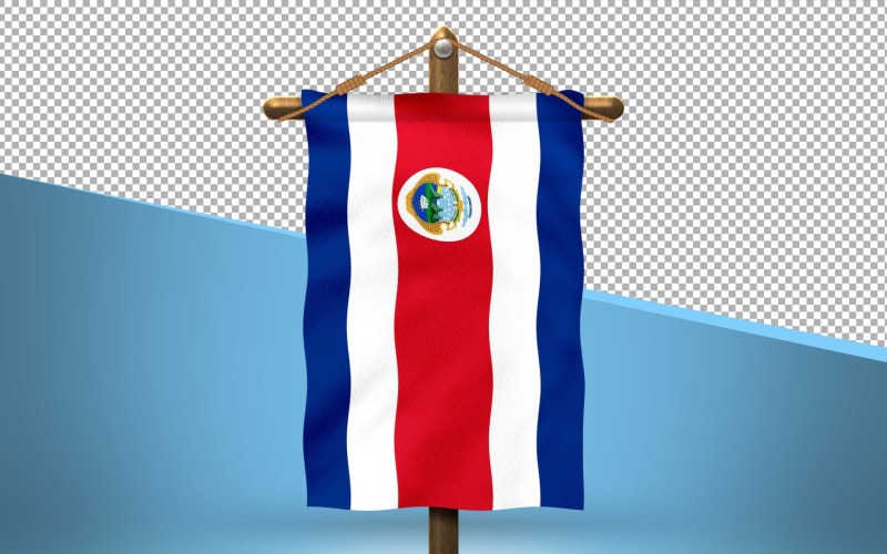 Costa Rica Hang Flag Design Background Illustration