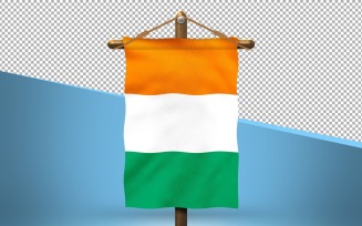 Cote d'Ivoire Hang Flag Design Background