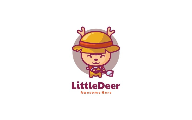 Little Deer Mascot Cartoon Logo Logo Template