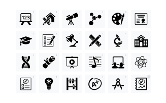 School Educational Learning Icons