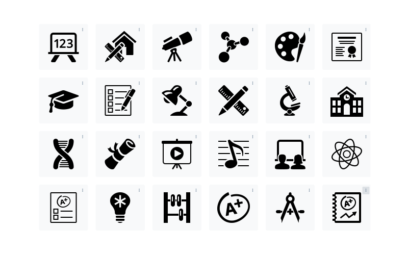 School Educational Learning Icons Icon Set
