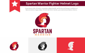 Spartan Warrior Knight Soldier Fighter Helmet Logo Template
