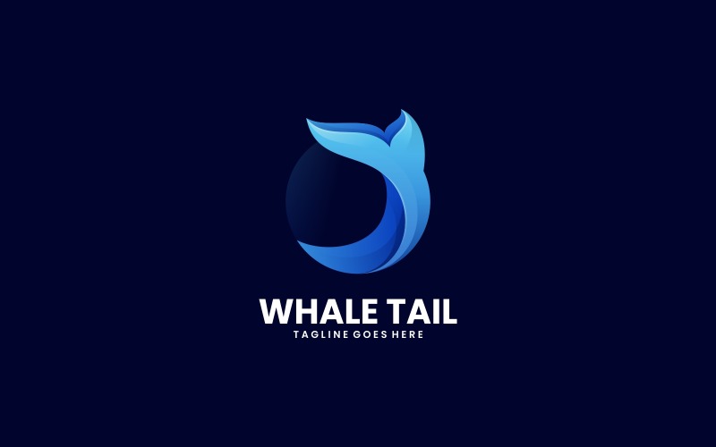 Whale Tail Gradient Logo Style Logo Template