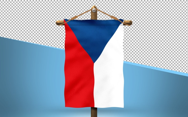 Czech Republic Hang Flag Design Background Illustration