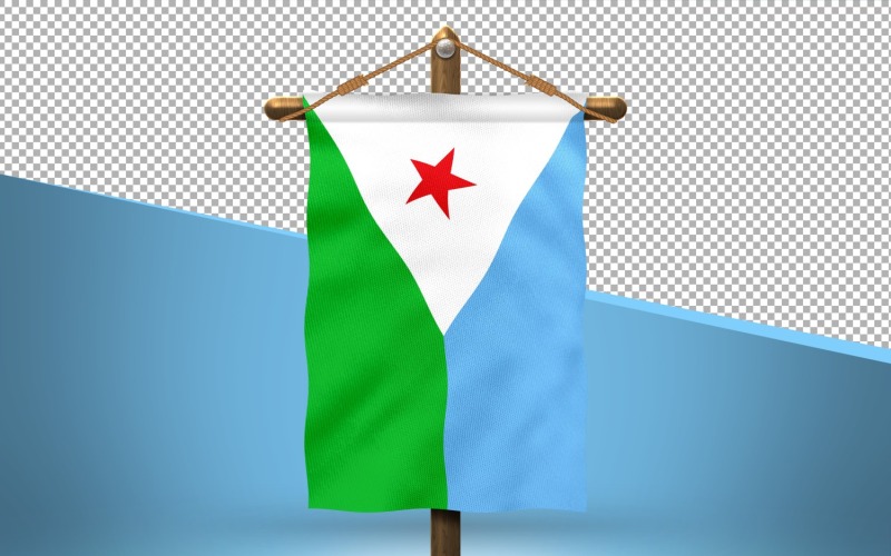 Djibouti Hang Flag Design Background Illustration