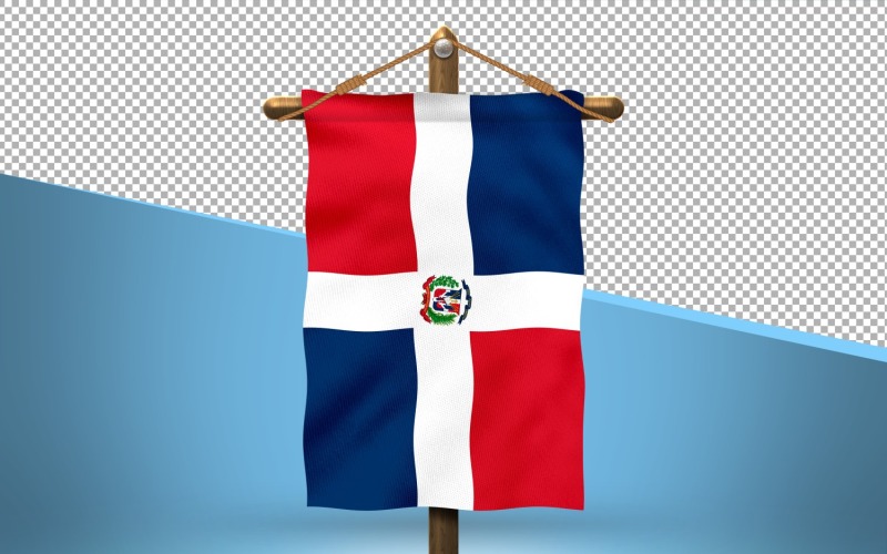 Dominican Republic Hang Flag Design Background Illustration