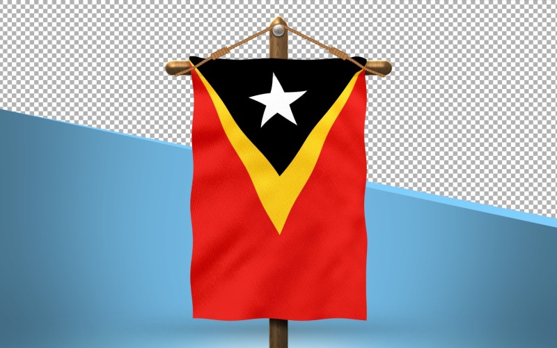 East Timor (see Timor-Leste) Hang Flag Design Background Illustration