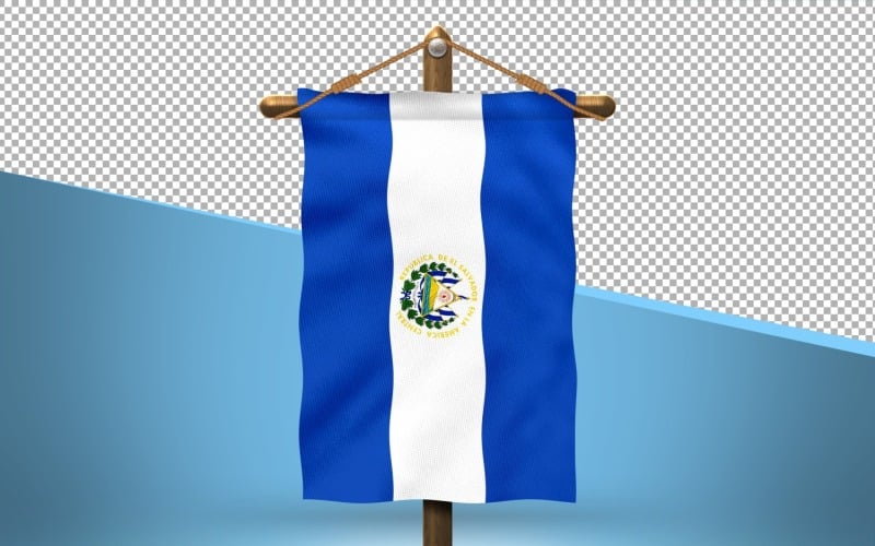 El Salvador Hang Flag Design Background Illustration