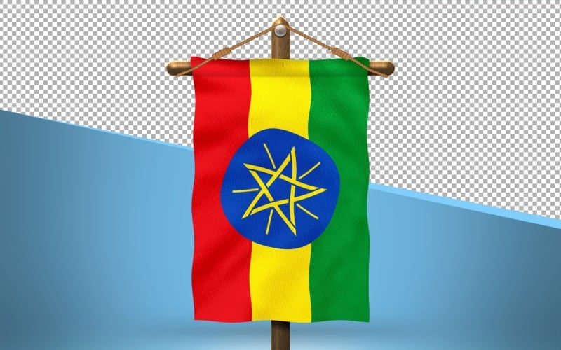 Ethiopia Hang Flag Design Background Illustration