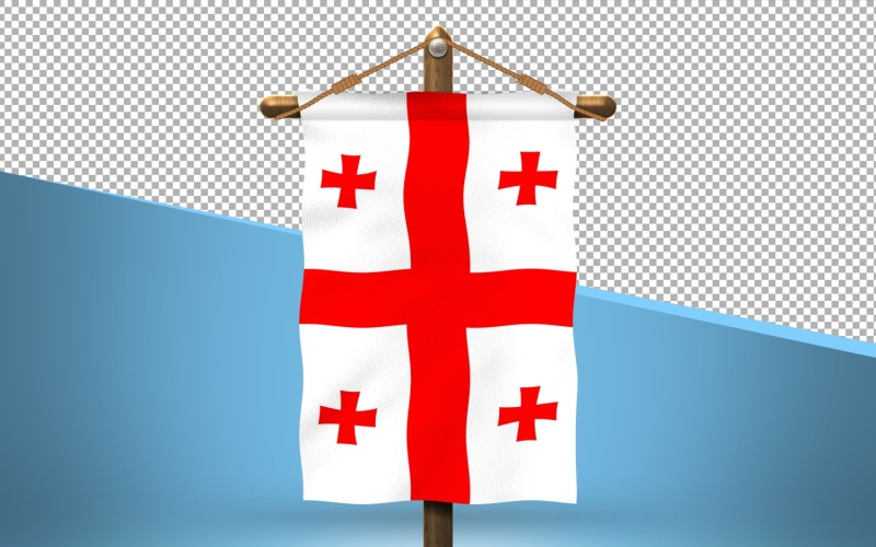 Georgia Hang Flag Design Background Illustration
