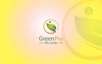 Green Life Circle Logo Design Template