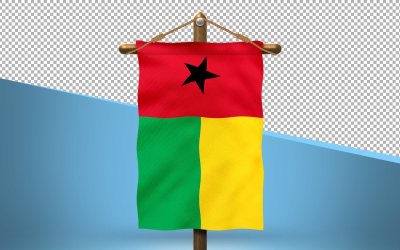 Guinea-Bissau Hang Flag Design Background Illustration