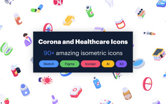 Healthcare Isometric Icons Set