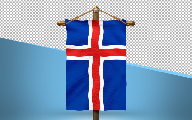 Iceland Hang Flag Design Background Illustration