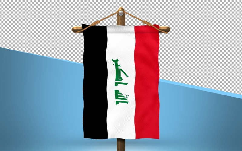 Iraq Hang Flag Design Background Illustration