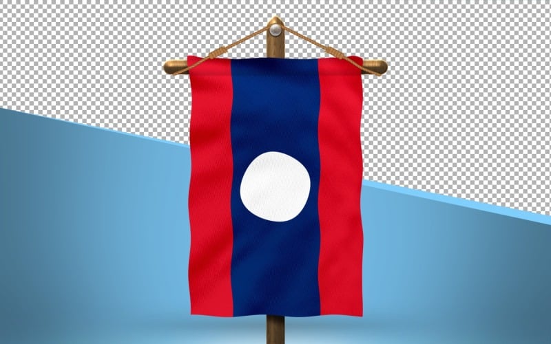 Laos Hang Flag Design Background Illustration