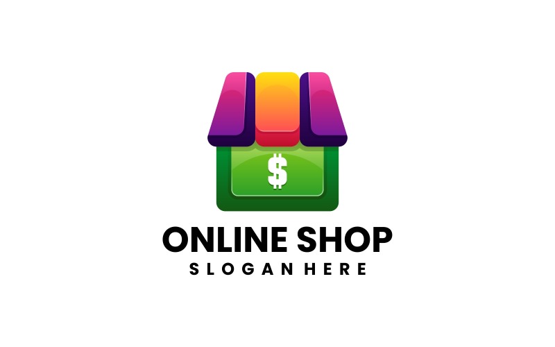 Online Shop Gradient Colorful Logo Logo Template