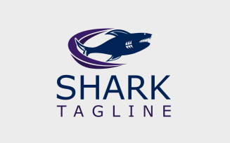 Blue Shark Custom Design Logo