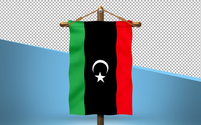 Libya Hang Flag Design Background Illustration