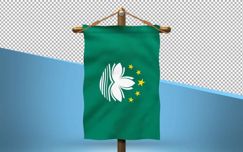 Macau Hang Flag Design Background Illustration