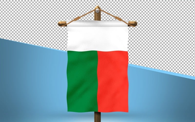 Madagascar Hang Flag Design Background Illustration