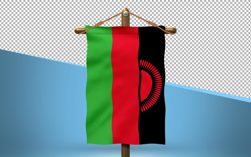 Malawi Hang Flag Design Background Illustration