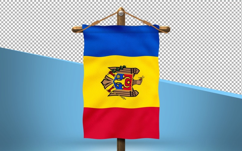 Moldova Hang Flag Design Background Illustration