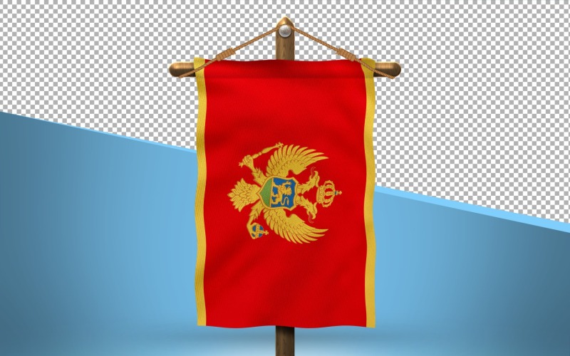 Montenegro Hang Flag Design Background Illustration