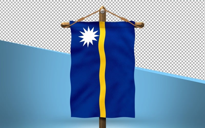 Nauru Hang Flag Design Background Illustration