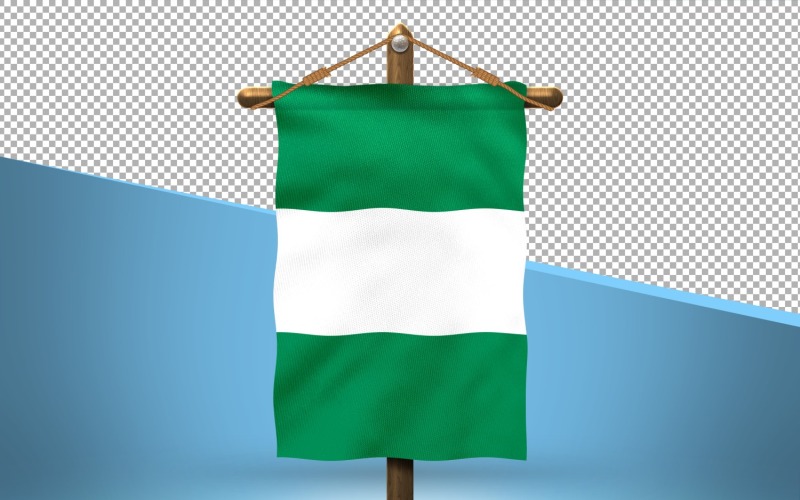 Nigeria Hang Flag Design Background Illustration