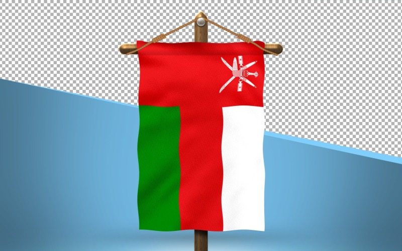 Oman Hang Flag Design Background Illustration