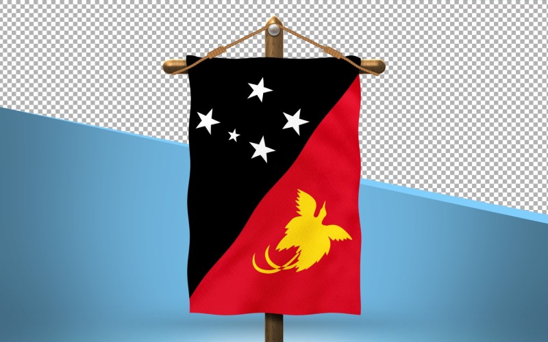 Papua New Guinea Hang Flag Design Background Illustration