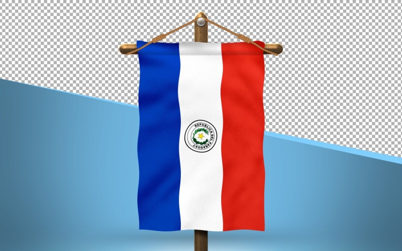 Paraguay Hang Flag Design Background Illustration