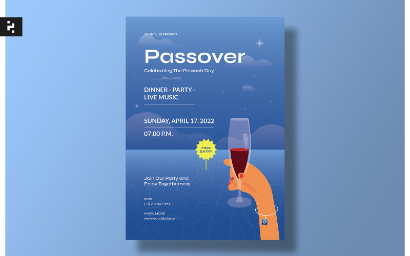 Passover Day Celebration Flyer Kit Corporate Identity