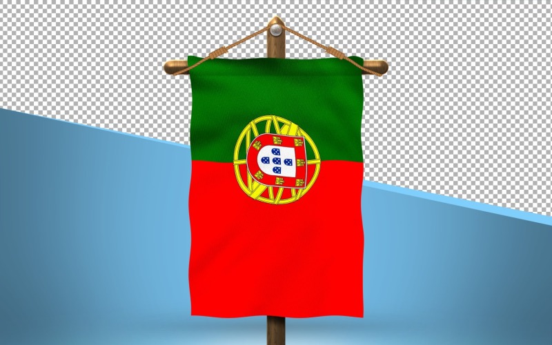 Portugal Hang Flag Design Background Illustration
