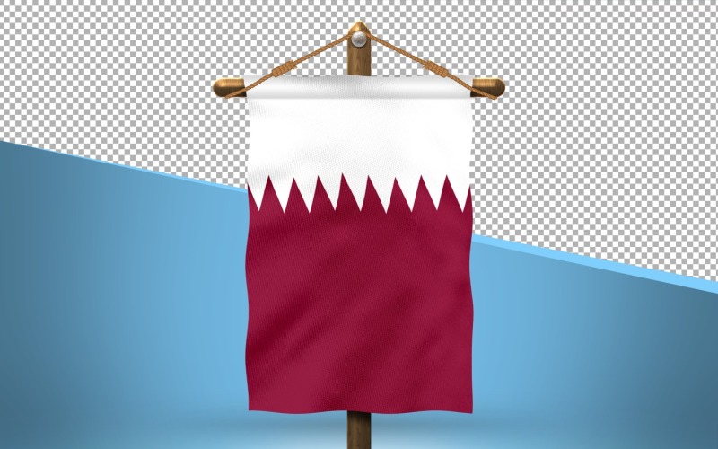 Qatar Hang Flag Design Background Illustration