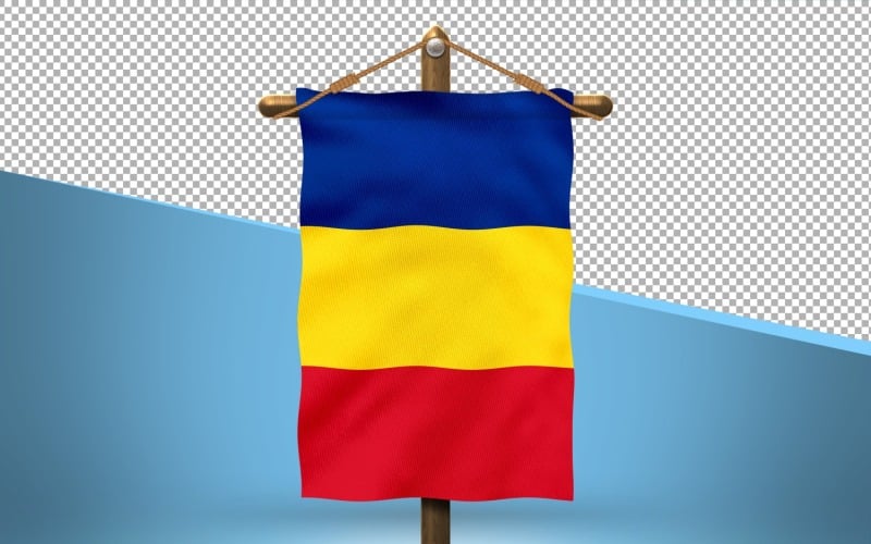 Romania Hang Flag Design Background Illustration