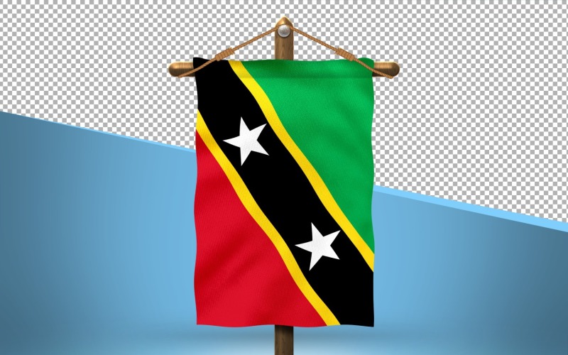 Saint Kitts and Nevis Hang Flag Design Background Illustration