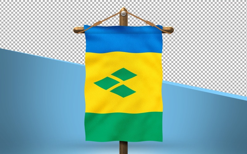Saint Lucia Hang Flag Design Background Illustration