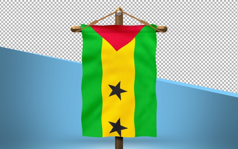 Sao Tome and Principe Hang Flag Design Background Illustration