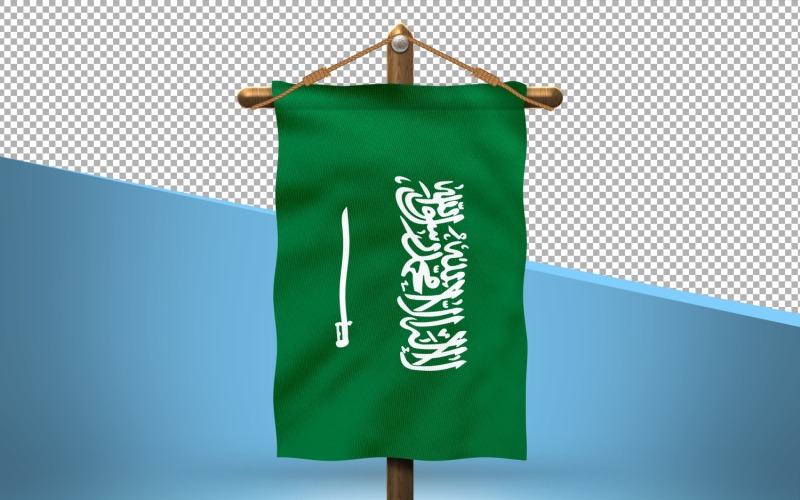 Saudi Arabia Hang Flag Design Background Illustration