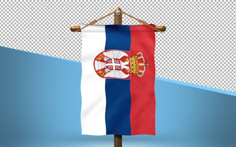 Serbia Hang Flag Design Background Illustration
