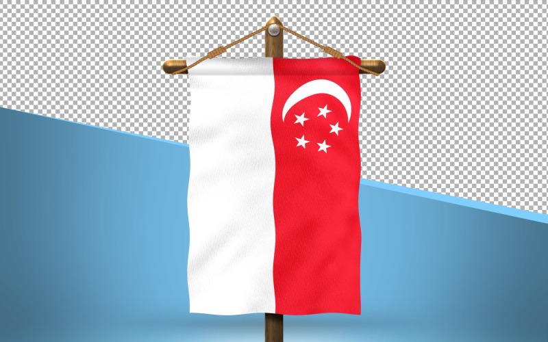 Singapore Hang Flag Design Background Illustration